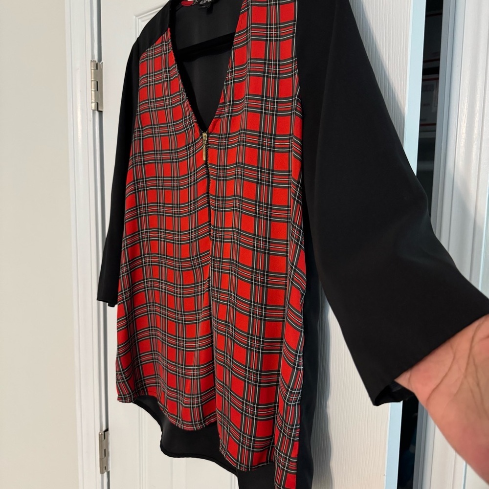 Retro Express women’s plaid‎ blouse size medium